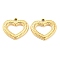 304 Stainless Steel Pendants, Heart Charms, Real 18K Gold Plated, 16x18x2mm, Hole: 1.5mm