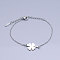 Tarnish Resistant 201 Stainless Steel Link Bracelets, with Lobster Claw Clasps, Clover, Stainless Steel Color, 6-7/8 inch(17.3~17.5cm)