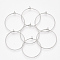 304 Stainless Steel Hoop Earring Findings, Wine Glass Charm Findings, Ring, Stainless Steel Color, 22 Gauge, 24~25x0.6mm, pin: 0.6mm