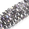 Transparent Electroplate Glass Beads Strands, AB Color Plated, Faceted, Round, Gray, 8x6mm, Hole: 1.2mm, about 60pcs/strand, 14.96 inch(38cm)