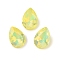 Glass Cabochons, Faceted, Teardrop, Yellow, 10x7x4mm, 72pcs/set