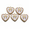 Alloy Enamel Pendants, Light Gold, with ABS Plastic Imitation Pearl, Cadmium Free & Nickel Free & Lead Free, Heart with Bowknot, White, 21.5x21.5x4.5mm, Hole: 1.8mm