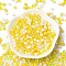 Glass Beads, Round, Mixed Style, Yellow, 4~4.5x4mm, Hole: 0.8mm, about 1000pcs/1 bag