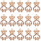 40Pcs Alloy Crystal Rhinestone Pendants, Bear Charms, Golden, 20x13x2.5mm, Hole: 1.8mm