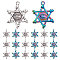 PandaHall 20pcs Star of David Charms, 2 Color Ancient Eye of Horus Pendants Six-Pointed Star Charms Ancient Egyptian Pendants Alloy Tibetan Charms for Earring Necklace Jewellery Making