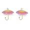 Acrylic Pendants, Umbrella, with Brass Finding , Plum, 21.5x22mm, Hole: 2mm