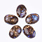 Assembled Synthetic Imperial Jasper and Bronzite  Cabochons, Dyed, Oval, Cornflower Blue, 25~25.5x18~18.5x7~7.5mm