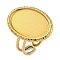 304 Stainless Steel Ring Components, Pad Ring Settings, Oval, Golden, Tray: 20x13.5mm, US Size 6(16.5mm)