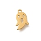 304 Stainless Steel Charms, Laser Cut, Real 18K Gold Plated, Ghost, 11x7x1mm, Hole: 1.2mm