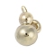 Golden Alloy Pendants, Round, 8x12x6.5mm, Hole: 1.6mm