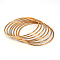 304 Stainless Steel Buddhist Bangle Sets, Golden, 2-1/2 inch(6.6cm), about 7pcs/set