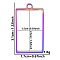 Stainless Steel Open Back Bezel Pendants, For DIY UV Resin, Epoxy Resin, Pressed Flower Jewelry, Rainbow Color, Rectangle, 31x17x3mm, Hole: 2.2mm