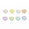Mocha Effect Heart Shape Sew on Rhinestone, K5 Glass Rhinestone, 2-Hole Link, Plated Flat Back, Sewing Craft Decoration, Mixed Color, 12x14x4.5mm, Hole: 1mm