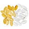 80Pcs 2 Colors Brass Blank Tag Flat Oval Slice Pendants, Golden & Silver, 18x9x2mm, Hole: 1mm, 40pcs/color