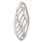 Rack Plating Brass Big Pendants, Cadmium Free & Lead Free, Long-Lasting Plated, Wing, Platinum, 58x22x1mm, Hole: 1.6mm