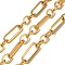 Ion Plating(IP) 304 Stainless Steel Rectangle Link Chains, Unwelded, with Spool, Real 18K Gold Plated, 10x8x1.5mm, 10m/roll
