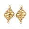 304 Stainless Steel Connector Charms, Spiral Shell Shape Links, Ion Plating(IP), Real 18K Gold Plated, 22x12.5x5mm, Hole: 1.2mm