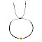 Bohemian Glass Seed Beads Braided Bead Bracelets, Resin Flat Round with Smiling Face Jewelry for Women, Black