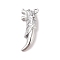 Tibetan style Alloy Pendants, Wolf Tooth Charm, Platinum, 43.5x16.5x8.5mm, Hole: 2mm