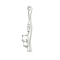 Brass Micro Pave Cubic Zirconia Pendants, Cadmium Free & Nickel Free & Lead Free, Stick, Real 14K Gold Plated, 29x5x4mm, Hole: 1.4mm