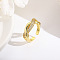 Twist Brass Micro Pave Clear Cubic Zirconia Cuff Rings, Golden, Inner Diameter: 18mm