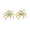 Dyed Synthetic Turquoise Sea Animal Pendants, with Ion Plating(IP) 304 Stainless Steel Settings, Light Sky Blue, Real 18K Gold Plated, Octopus, 25.5x30x6mm, Hole: 3mm