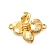 Brass Clear Cubic Zirconia Flower Connector Charms, Long-Lasting Plated, Real 18K Gold Plated, 22x18.5x3.5mm, Hole: 1.2mm