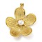Ion Plating(IP) 304 Stainless Steel Pendants, with ABS Imitation Pearl  Plastic Pendants, Flower, Flower, 33x31x8mm, Hole: 4.5x3mm