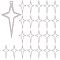 50Pcs 304 Stainless Steel Pendants, Star, Stainless Steel Color, 21.5x11.5x1mm, Hole: 1mm