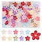 DIY Jewelry Making Kits, including Glass Beads, Brass Ball Head Pins and Acrylic Beads, Flower, Mixed Color, 3mm, Hole: 1mm