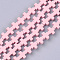 Spray Painted Non-magnetic Synthetic Hematite Beads Strands, Cross, Pink, 6~6.5x6~6.5x2.5mm, Hole: 0.8mm, about 66~75pcs/strand, 16.5 inch~18.7 inch