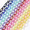Acrylic Opaque Cable Chains, AB Color, Horse Eye, Mixed Color, 13x8x2mm, 18.5 inch~19.29 inch(47~49cm)/strand