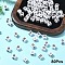 Acrylic Horizontal Hole Letter Beads, with Enamel, Cube, Letter B, 6x6x6mm, Hole: 3.2mm