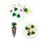 Nail Art Decoration Accessories, with Resin & Golden Tone Brass Cabochons & ABS Plastic Imitation Pearl Beads & Aluminium Flower, Mixed Shapes, Green, 2~12x1~12x0.5~4mm