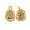 Long-Lasting Plated Brass Pendants, with Jump Rings, Square, Real 18K Gold Plated, 12.5x10x3.5mm, Hole: 4mm