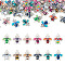 Pandahall 60Pcs 12 Colors Alloy Enamel Pendants, Bees Charm, Platinum, Mixed Color, 18x16x2.5mm, Hole: 1.6mm, 5pcs/color