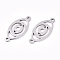Tarnish Resistant 201 Stainless Steel Links Connectors, Laser Cut, Eye, Stainless Steel Color, 9.5x20x1mm, Hole: 1.2mm