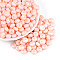 Opaque Baking Paint Glass Seed Beads, Round Hole, Rondelle, Misty Rose, 8~8.5x5mm, Hole: 1.2~1.4mm, about 865pcs/pound