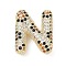 Brass Micro Pave Cubic Zirconia Pendants, Long-Lasting Plated, Rack Plating, Letter Charms, Real 18K Gold Plated, Letter N, 20.5x17x7mm, Hole: 5.2x3mm