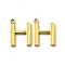 304 Stainless Steel Pendants, Letter Charms, Letter H, 14x10x1.5mm, Hole: 1.4mm