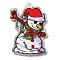 Christmas Theme Acrylic Pendants, Snowman, 38x27x2.5mm, Hole: 1.8mm