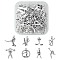 32Pcs 8 Styles Tibetan Style Sports Theme Alloy Pendants, Mixed Shapes, Antique Silver, 20~26x13~22x2~4.4mm, Hole: 1.4~2mm, 4pcs/style