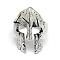 Adjustable Alloy Cuff Finger Rings, Mask, Size 9, Antique Silver, 19mm