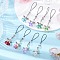 Angel Glass Seed Beads Mobile Straps, with Cord Loop, with PVC Mobile Dustproof Plugs, Antique Silver, Mixed Color, 96.5mm