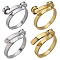 8Pcs 4 Style Alloy Cuff Rings, Knitting Loop Crochet Loops, Yarn Guide Finger Holder, Mixed Color, Inner Diameter: 16.6~18.8mm, 2pcs/style
