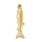 304 Stainless Steel Pendants, Fish Charms, Golden, 28.5x7x2mm, Hole: 1.3mm