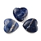 Heart Natural Sodalite Palm Stones, Anxiety Healing Thumb Stone, 19.5~20.5x20~20.5x5.8~6.8mm