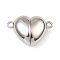 Non-Tarnish 304 Stainless Steel Magnetic Clasps, Heart, Stainless Steel Color, 10.5x17x6.5mm, Hole: 1.5mm