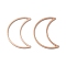 Ion Plating(IP) 304 Stainless Steel Linking Rings, for Jewelry Making, Moon, Rose Gold, 25x17.5x0.8mm, Inner Diameter: 23x8.5mm