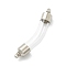 Transparent Glass Vial Pendant Normal Link Connectors, Curved Tube Openable Wish Bottle with Brass & Alloy Findings for Jewelry Making, Platinum, 53x10x8.5mm, Hole: 1.8mm